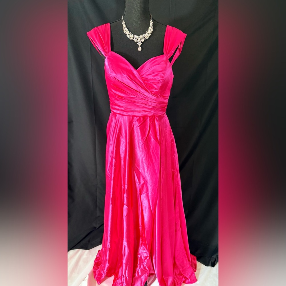 #15 Vibrant Pink Satin Dress